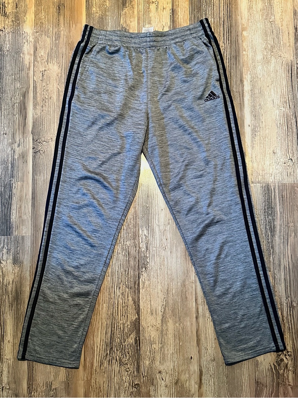 adidas Grey Jogger Pants with Black Side Stripes